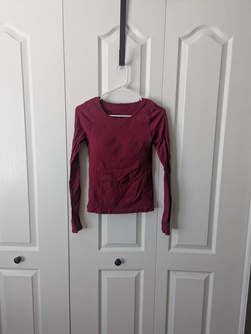 lululemon athletica Ribbed Long Sleeve Top in Wine